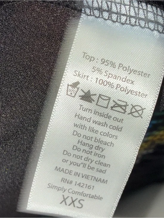 Formal Wrap Dress With Black Top & Pleated Rainbow Foil Maxi Skirt - Picture 7 of 7